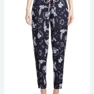 Women's Black Printed Pajama Pants